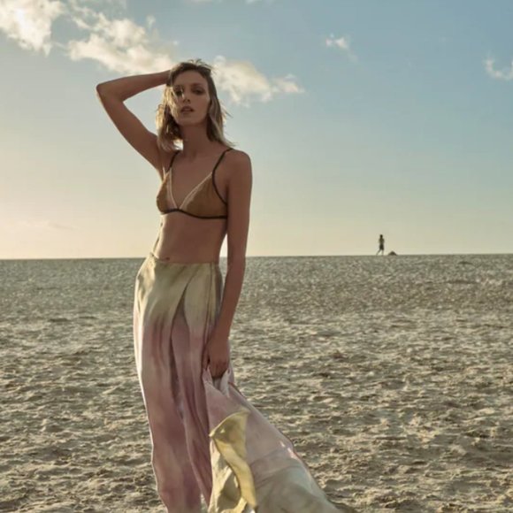 ZARA | Tie Dye Wrap Silk Lounge Pants - Picture 4 of 4